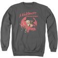 Nightmare On Elm Street Freddy Circle Mens Crewneck Sweatshirt Charcoal Officially Licensed