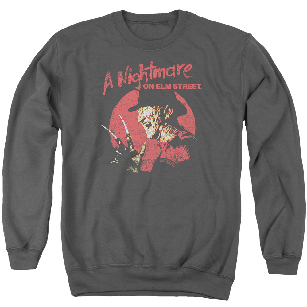 Nightmare On Elm Street Freddy Circle Mens Crewneck Sweatshirt Charcoal Officially Licensed