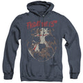 Friday The 13th Rough Mask Heather Mens Hoodie Navy Blue Officially Licensed