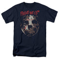 Friday The 13th Rough Mask Mens T Shirt Navy Blue Officially Licensed