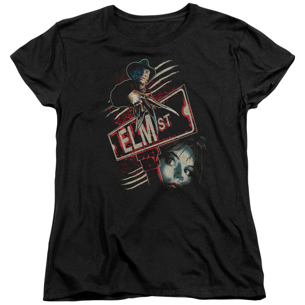 Nightmare On Elm Street Elm St Womens T Shirt Black Officially Licensed