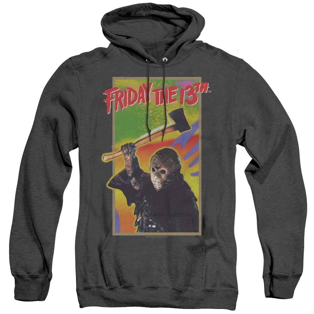 Friday The 13Th Retro Game Heather Mens Hoodie Black Officially Licensed