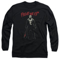 Friday The 13Th Chchch Ahahah Mens Long Sleeve Shirt Black Officially Licensed Officially Licensed