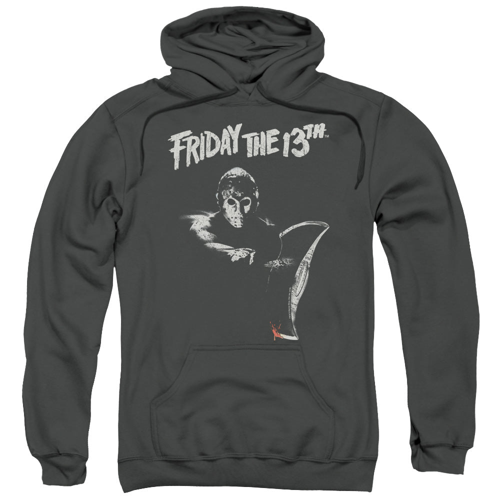 Friday The 13Th Ax Mens Hoodie Charcoal Officially Licensed