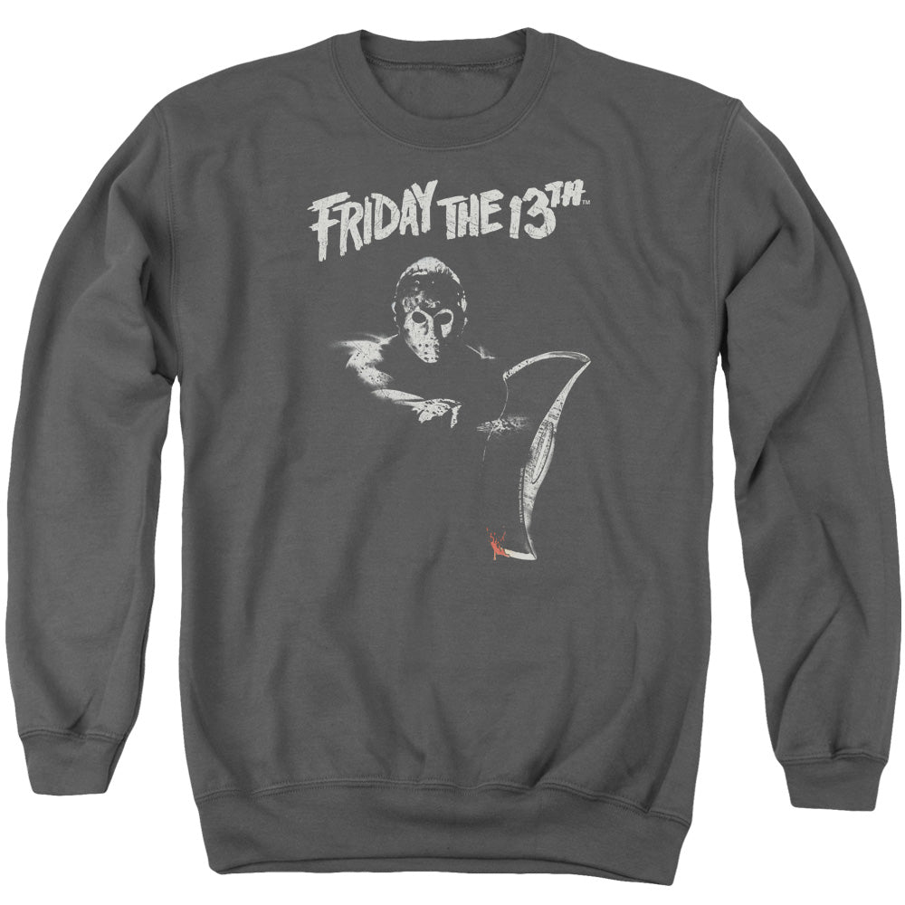 Friday The 13Th Ax Mens Crewneck Sweatshirt Charcoal