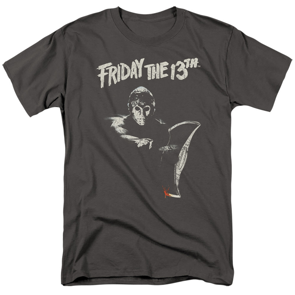 Friday The 13Th Ax Mens T Shirt Charcoal Officially Licensed