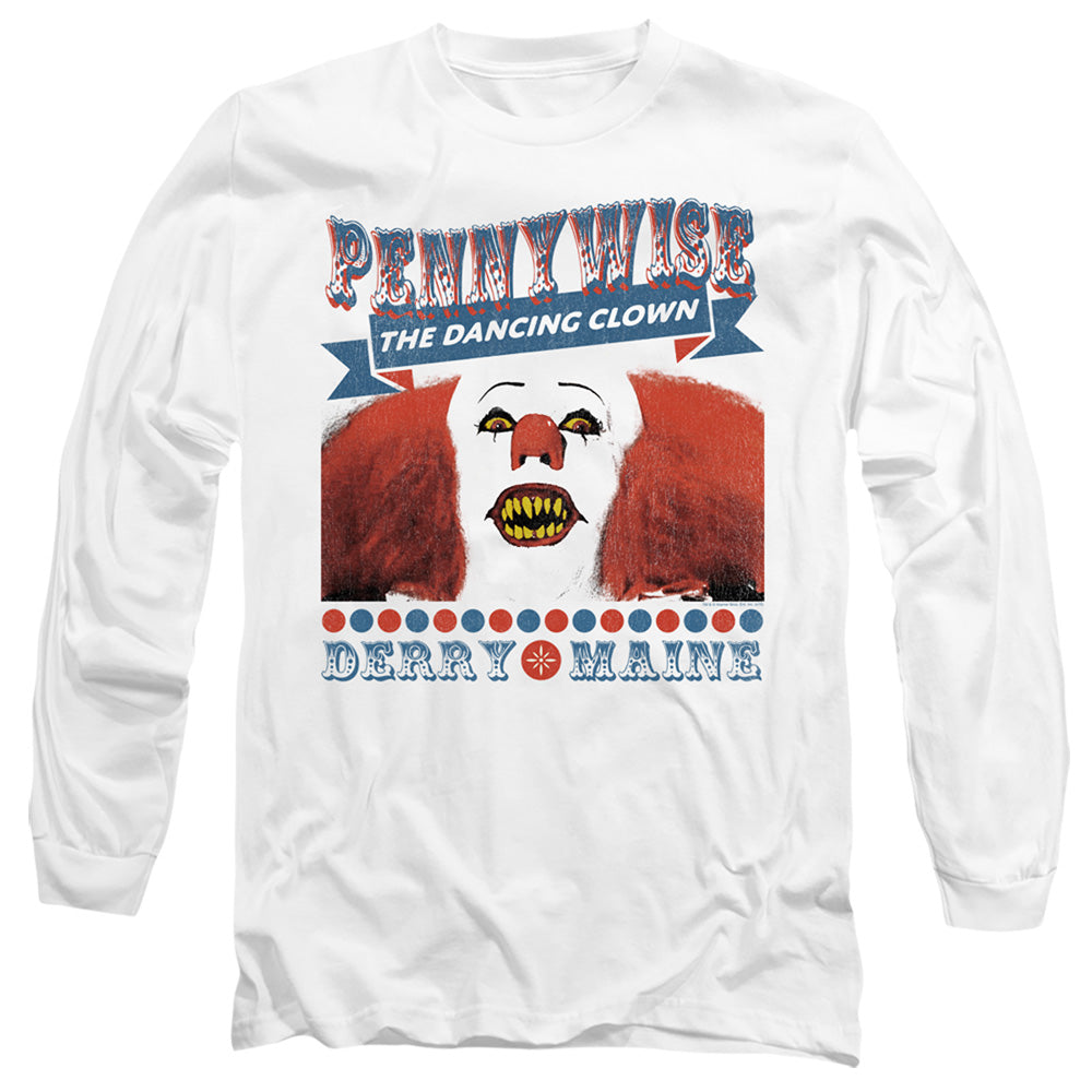 It 1990 The Dancing Clown Mens Long Sleeve Shirt White Officially Licensed Officially Licensed