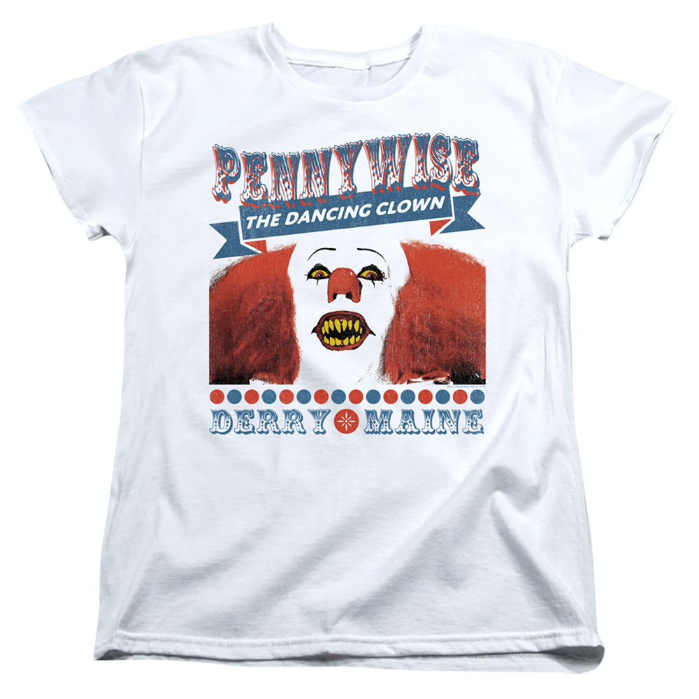 IT 1990 The Dancing Clown Womens T Shirt White Officially Licensed