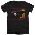 IT 1990 Hello Mens Slim Fit V-Neck T Shirt Black Officially Licensed