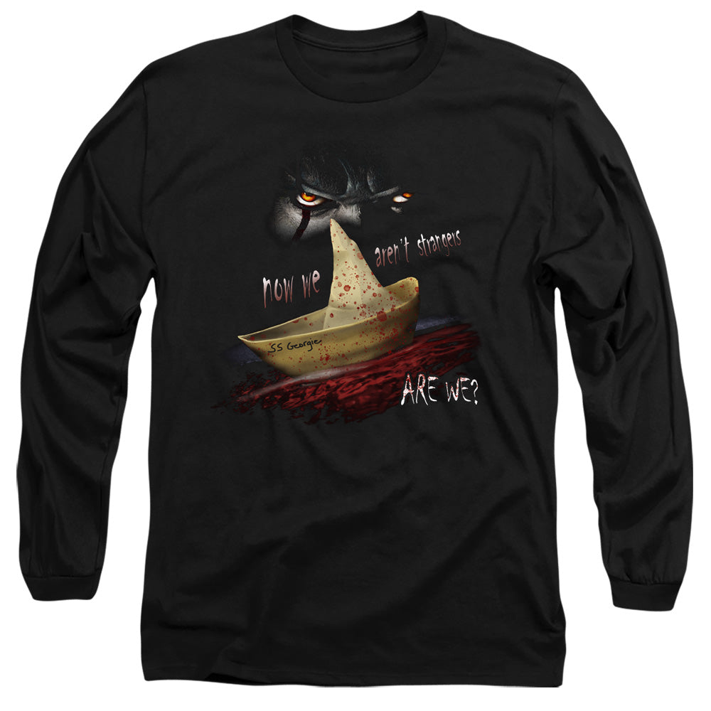 IT Now We Arent Strangers Mens Long Sleeve Shirt Black Officially Licensed