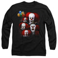 It 1990 Many Faces Of Pennywise Mens Long Sleeve Shirt Black Officially Licensed Officially Licensed