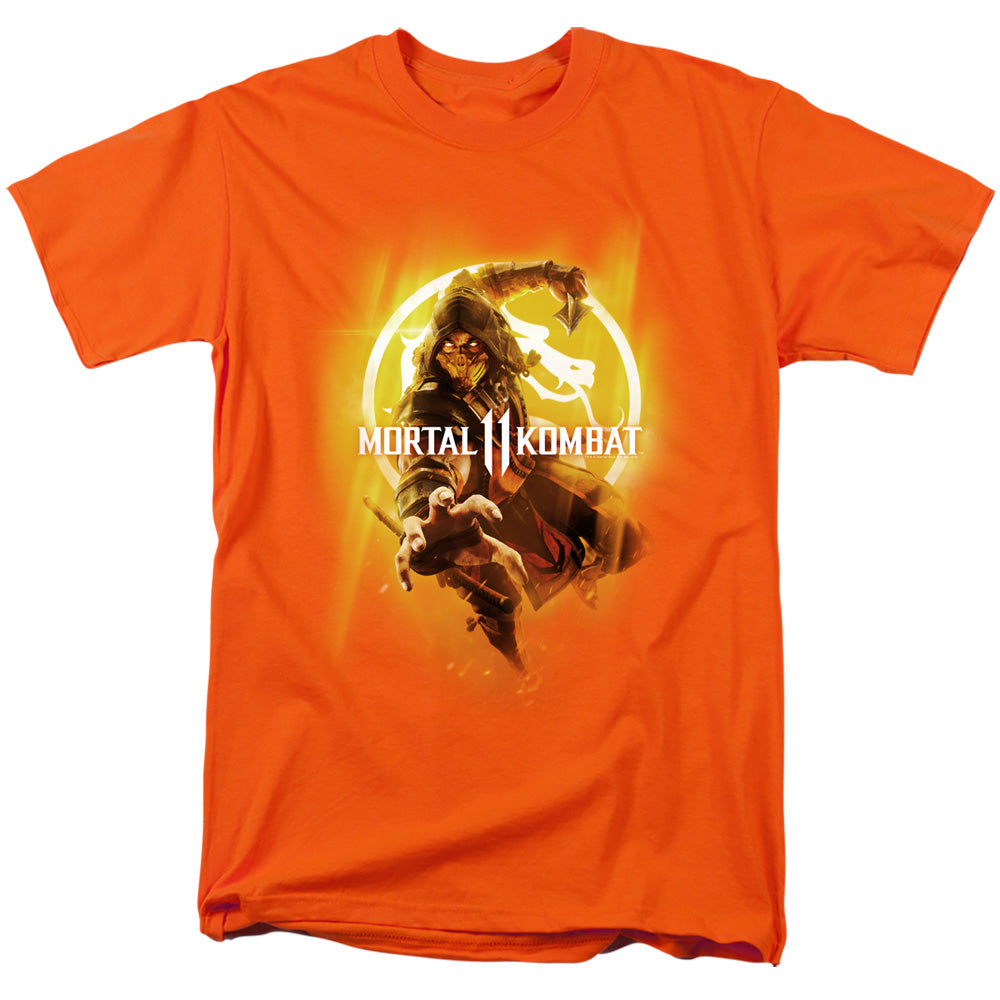 Mortal Kombat Xi From The Flames Mens T Shirt Orange Officially Licensed