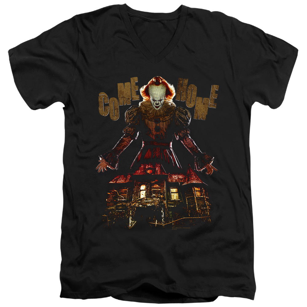 IT 2 Come Home Mens Slim Fit V-Neck T Shirt Black Officially Licensed