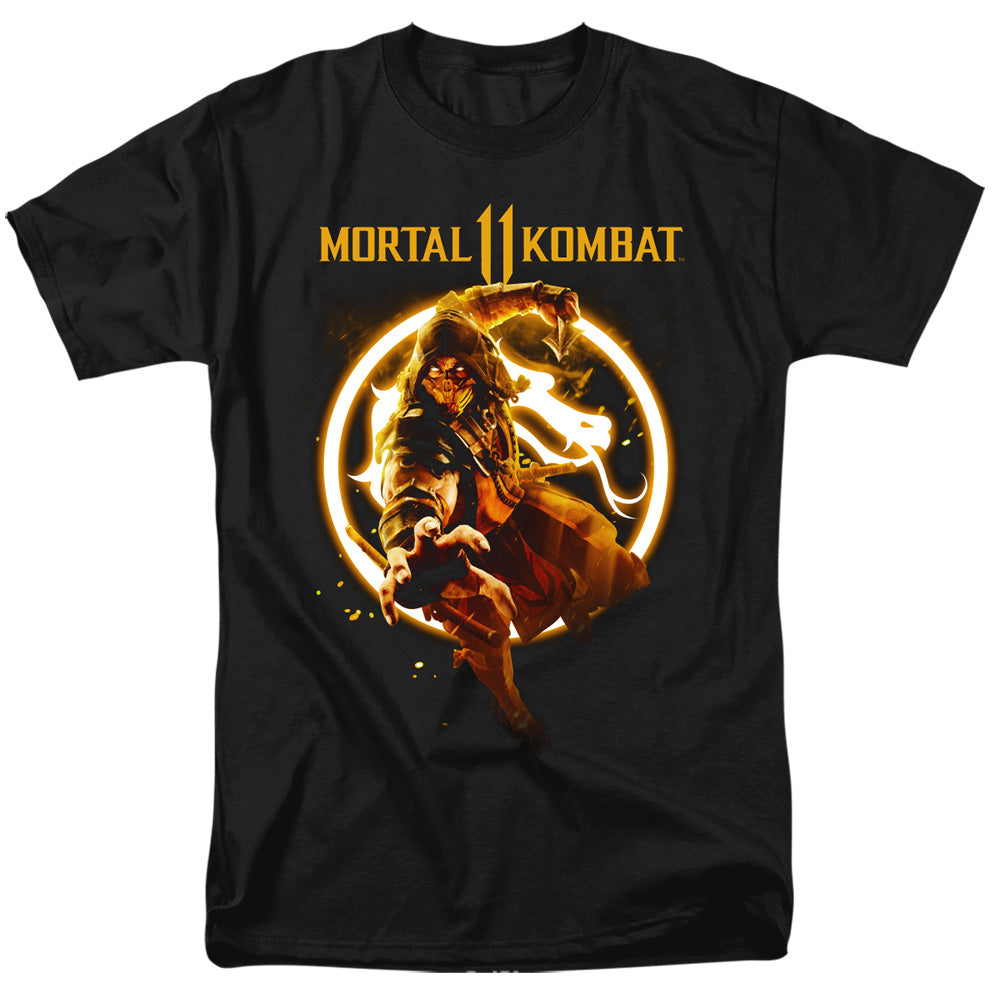 Mortal Kombat Xi Scorpion Flames Mens T Shirt Black Officially Licensed