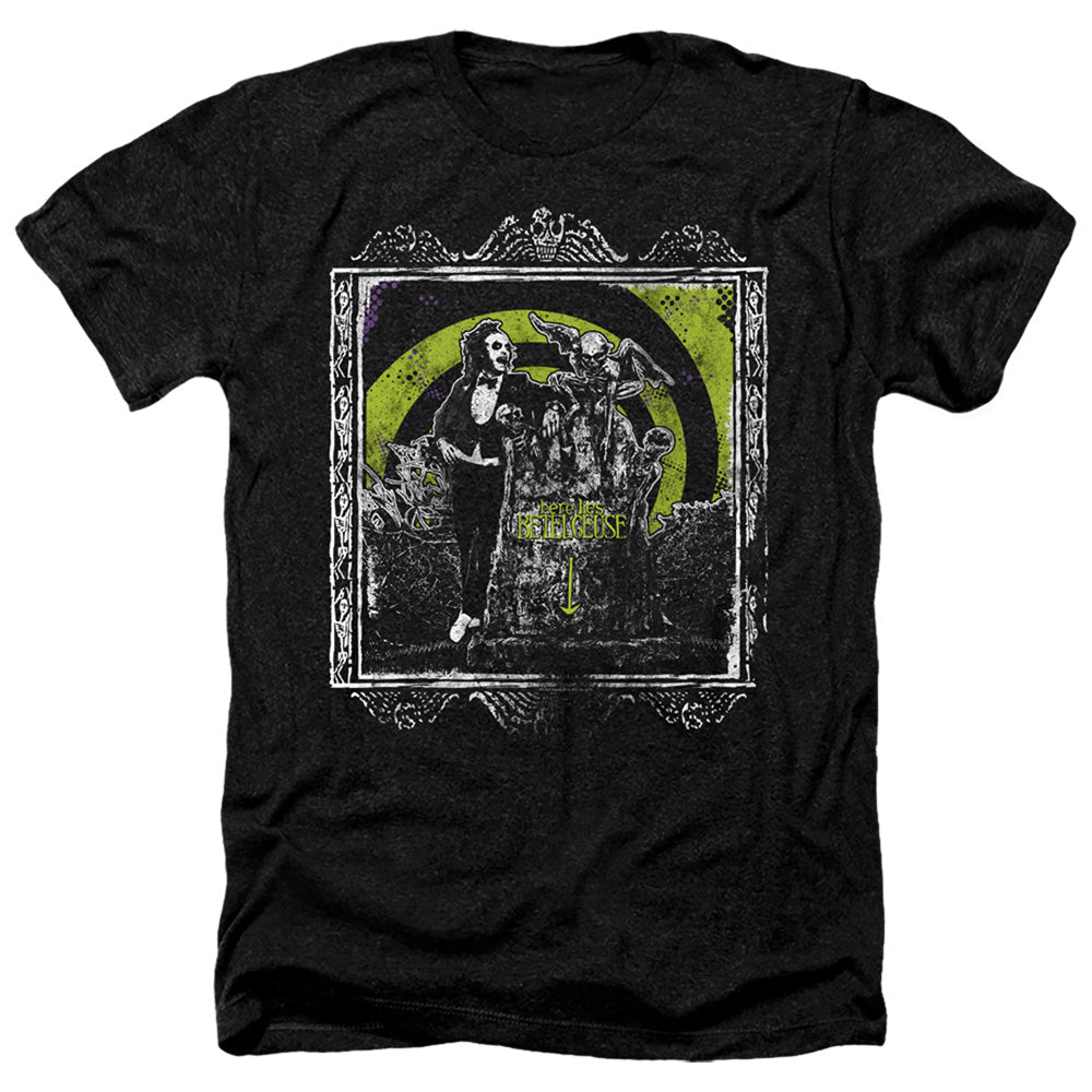 Beetlejuice Here Lies Heather Mens T Shirt Black Officially Licensed