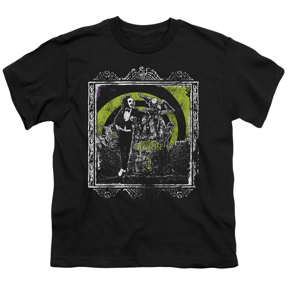Beetlejuice Here Lies Kids Youth T Shirt Black Officially Licensed