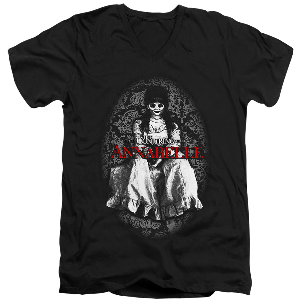Annabelle Annabelle Mens Slim Fit V-Neck T Shirt Black Officially Licensed