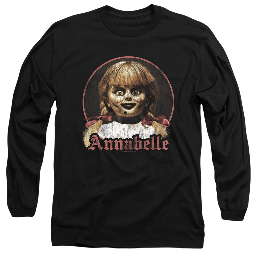 Annabelle Annabelle Portrait Mens Long Sleeve Shirt Black Officially Licensed