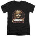 Annabelle Annabelle Portrait Mens Slim Fit V-Neck T Shirt Black Officially Licensed