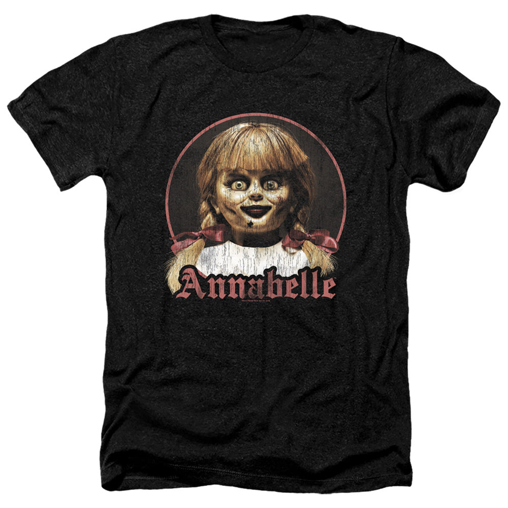 Annabelle Annabelle Portrait Heather Mens T Shirt Black Officially Licensed