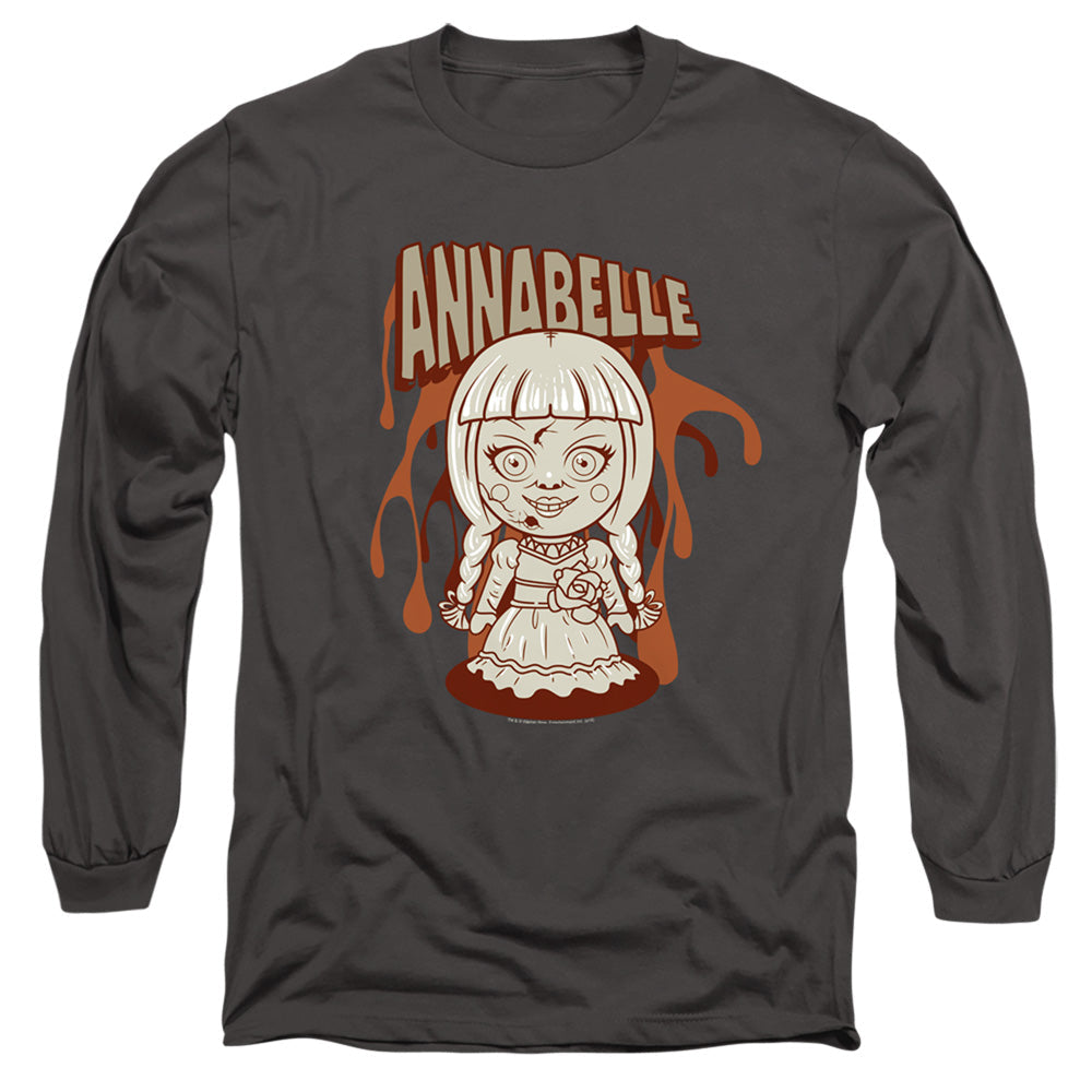 Annabelle Annabelle Illustration Mens Long Sleeve Shirt Charcoal Officially Licensed