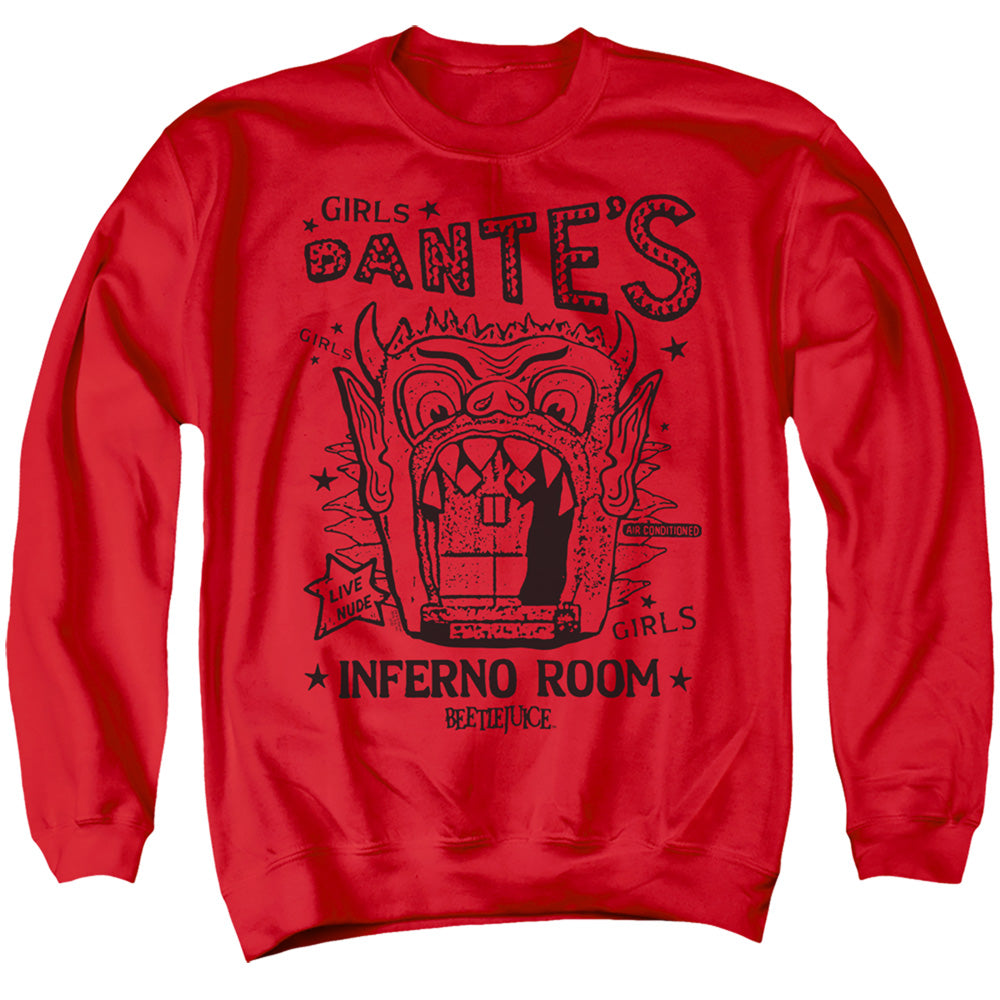 Beetlejuice Dantes Inferno Room Mens Crewneck Sweatshirt Red Officially Licensed