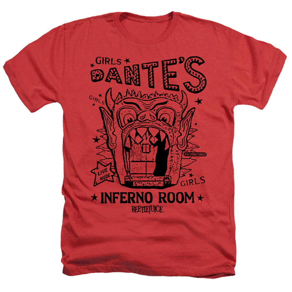 Beetlejuice Dantes Inferno Room Heather Mens T Shirt Red Officially Licensed