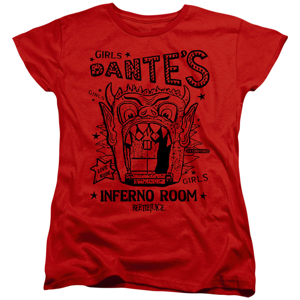 Beetlejuice Dantes Inferno Room Womens T Shirt Red Officially Licensed