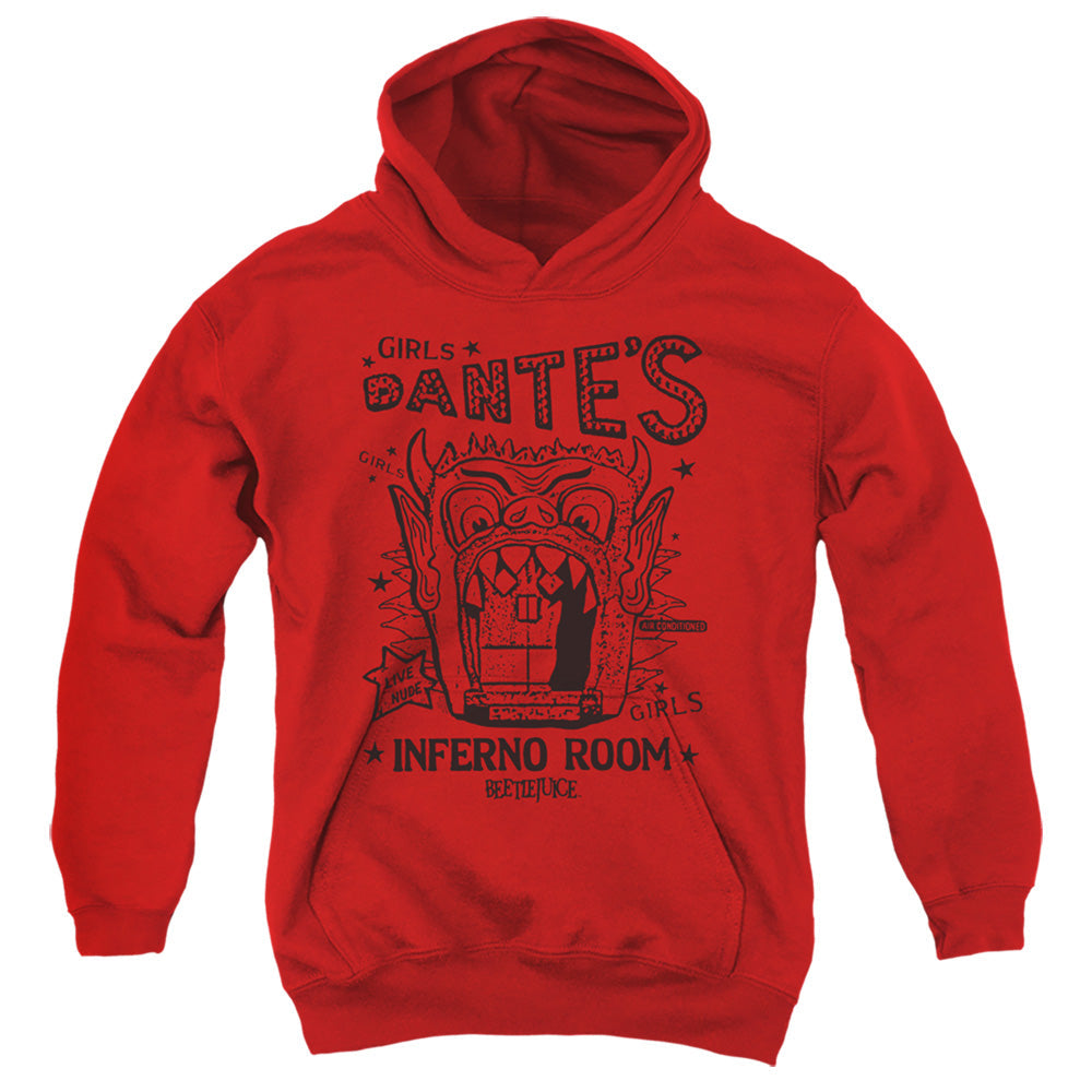 Beetlejuice Dantes Inferno Room Kids Youth Hoodie Red Officially Licensed