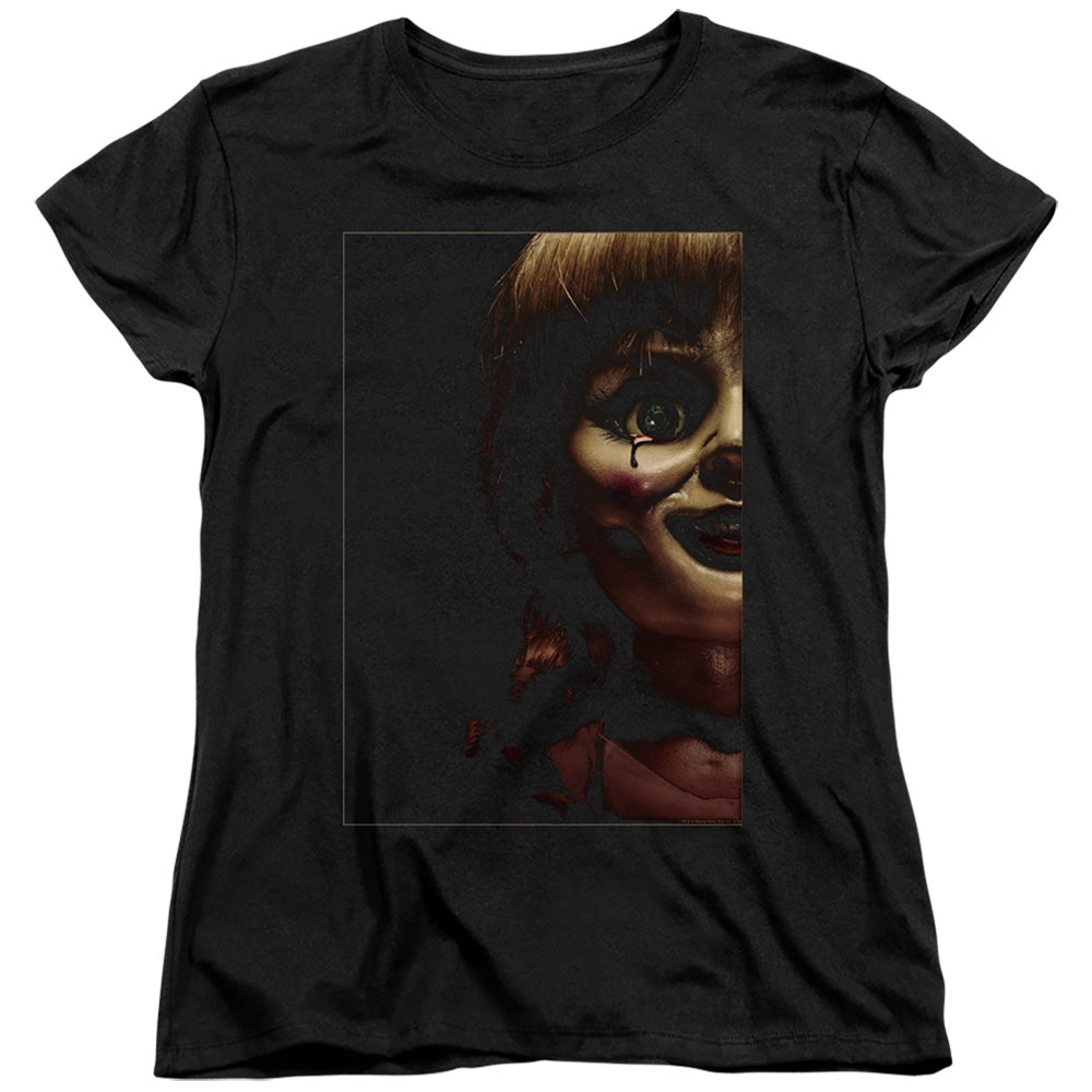 Annabelle Doll Tear Womens T Shirt Black Officially Licensed