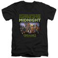 Gremlins 2 After Midnight Mens Slim Fit V-Neck T Shirt Black Officially Licensed