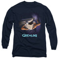 Gremlins Original Poster Mens Long Sleeve Shirt Navy Blue Officially Licensed