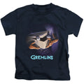 Gremlins Original Poster Juvenile Kids Youth T Shirt Navy Blue Officially Licensed