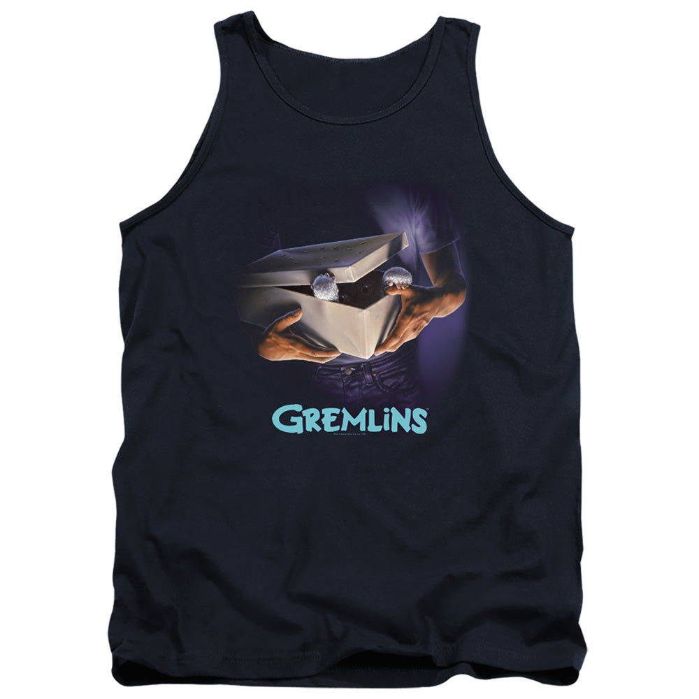 Gremlins Original Poster Mens Tank Top Shirt Navy Blue Officially Licensed