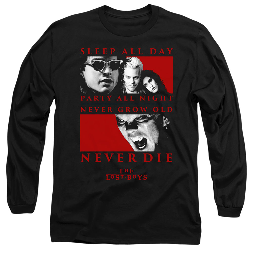 The Lost Boys Never Die Mens Long Sleeve Shirt Black Officially Licensed