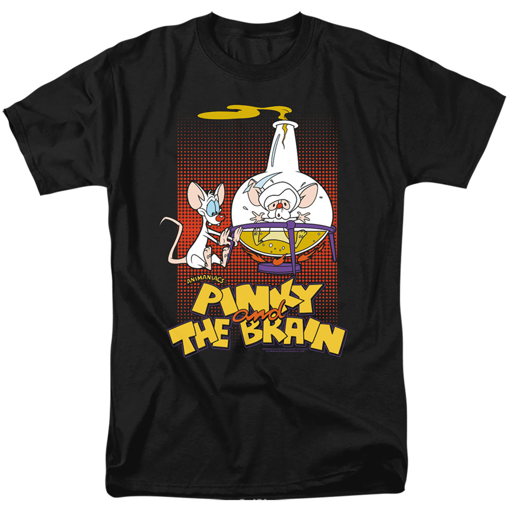 Pinky And The Brain Lab Flask Mens T Shirt Black Officially Licensed