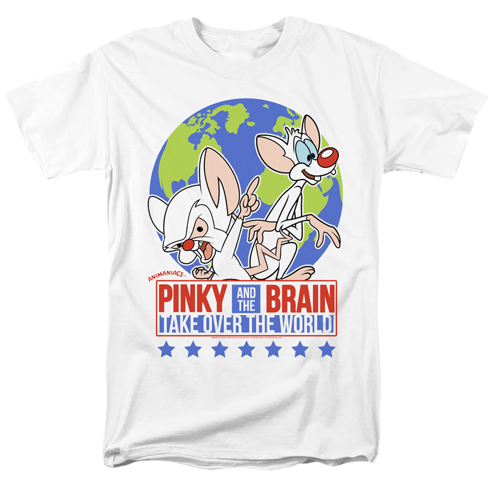 Pinky And The Brain Campaign Mens T Shirt White Officially Licensed