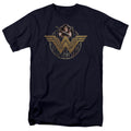 Wonder Woman Movie Power Stance And Emblem Mens T Shirt Navy Blue Officially Licensed