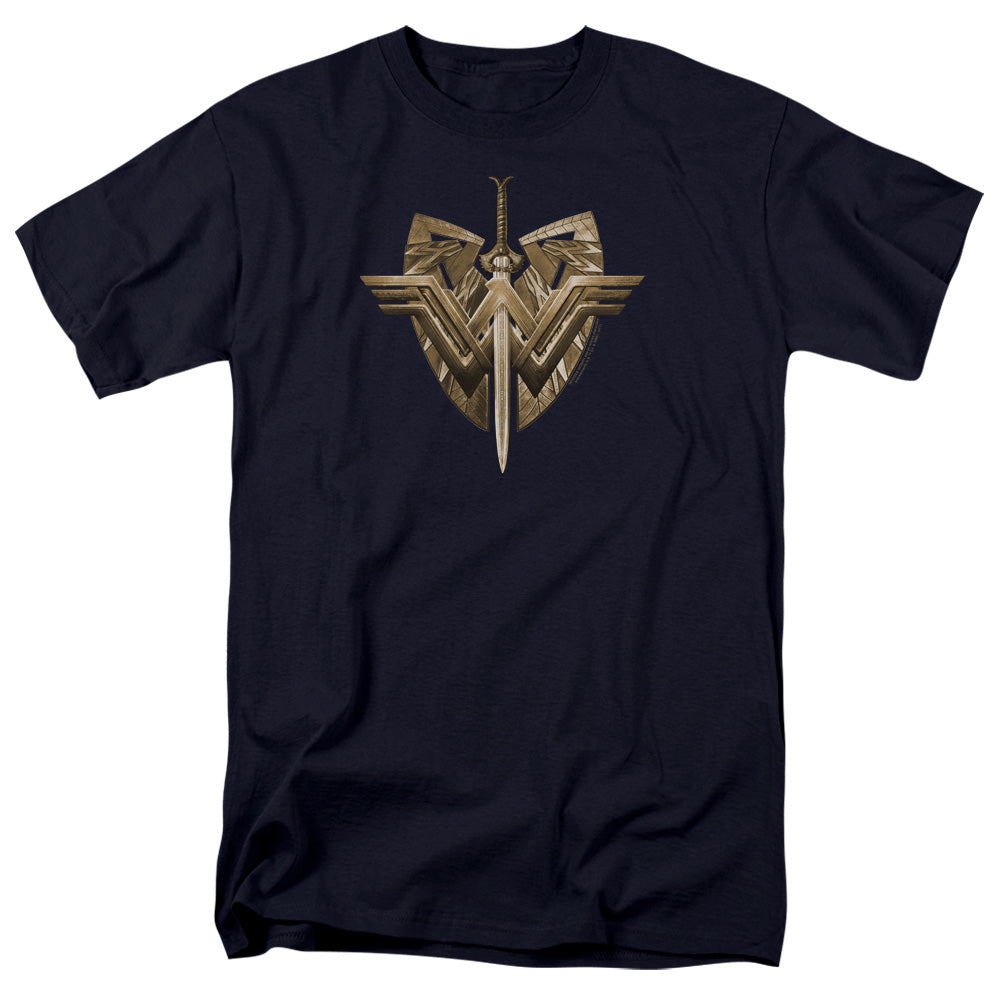 Wonder Woman Movie Sword Emblem Mens T Shirt Navy Blue Officially Licensed
