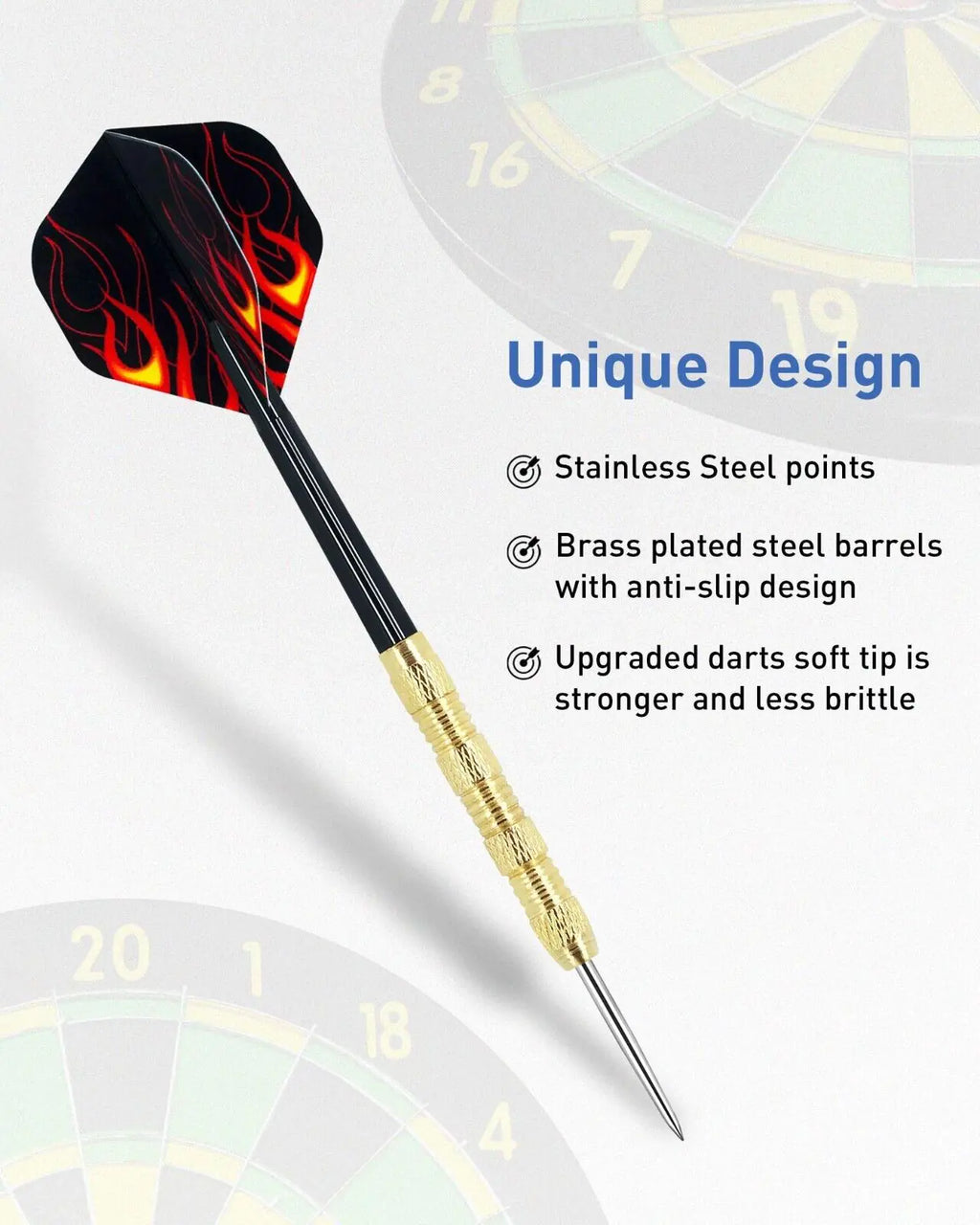 5 Sets (15Pcs) Steel Tip Professional Darts Set Darts Slim Barrel Dart Flights