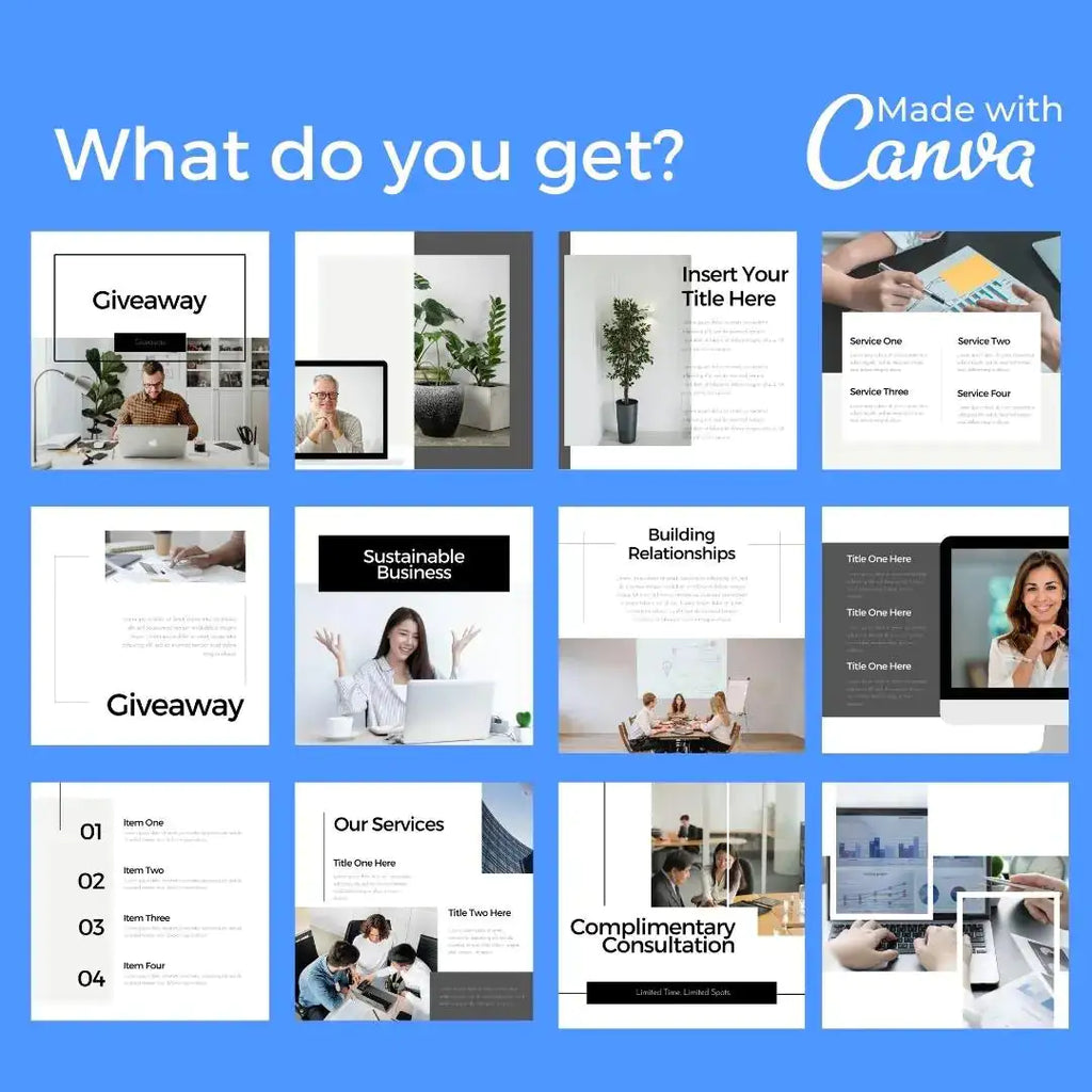 Downloadable Minimalist Business Social Media Template Bundle
