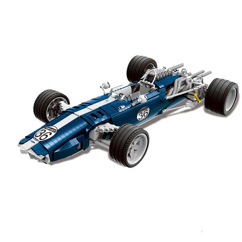Creative Technology Blue Racing Car Assembling Building Blocks Toy