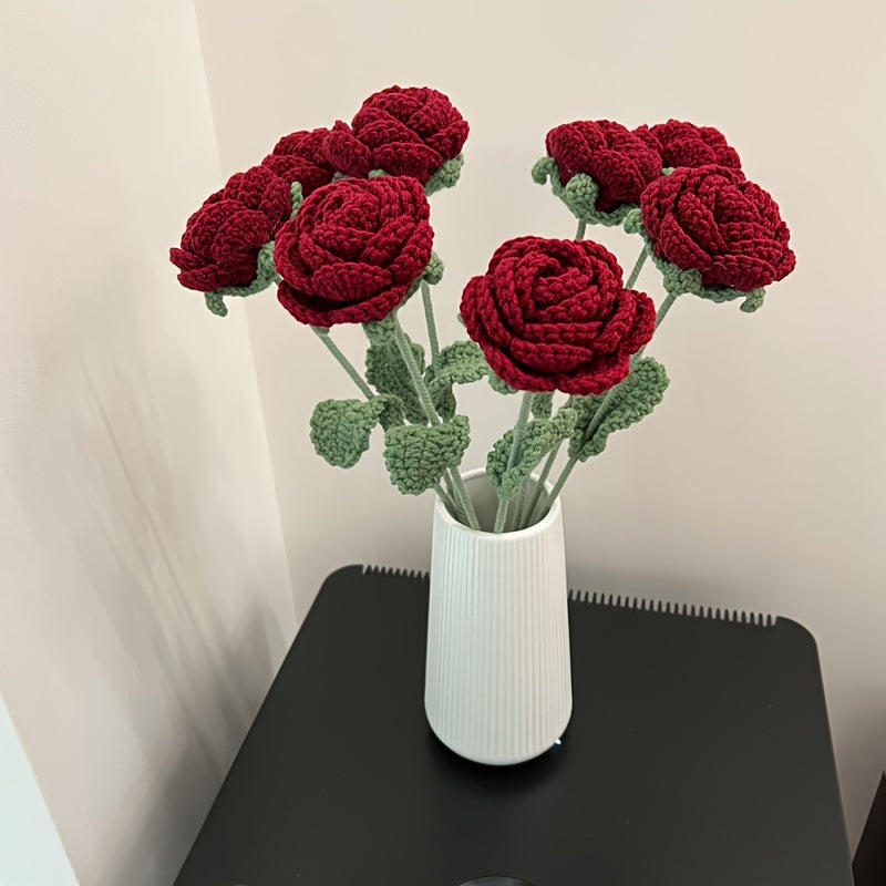 1pc Artificial Flower, Living Room Decoration, Table Rose, Single Bouquet, Wedding Fake Flower, Dried Flower Ornament, High-End Floral Arrangement Decor