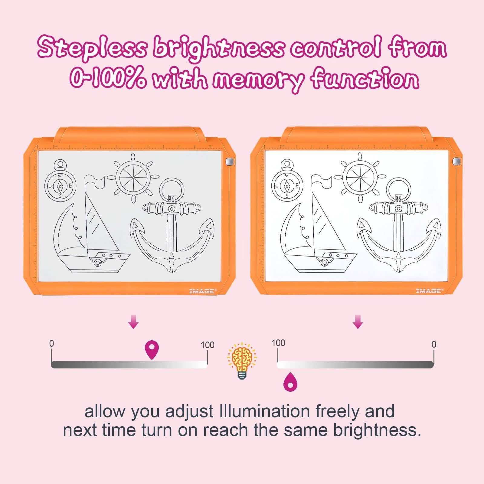 A4 Led Tracing Light Pad Box Memory Function Drawing Sketching Animation