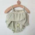 Striped Spaghetti Straps Shorts Suit Baby Girl Two-piece Suit Suit