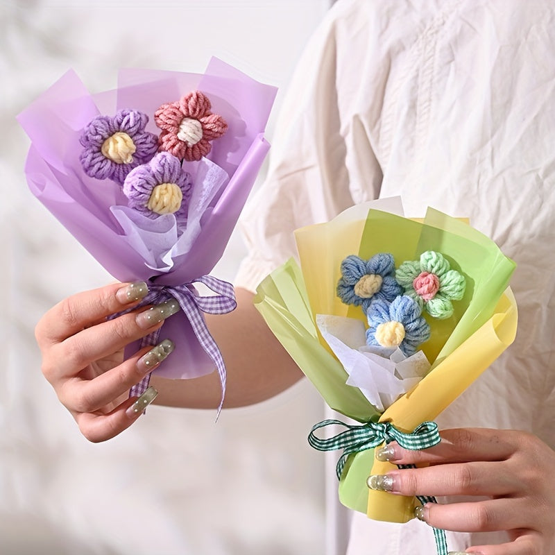 One Piece of a Creative Knitted Artificial Bouquet, Ideal for Gifts on Valentine'S Day And Mother'S Day, As Well As Small Christmas Presents And Home Decor Embellishments