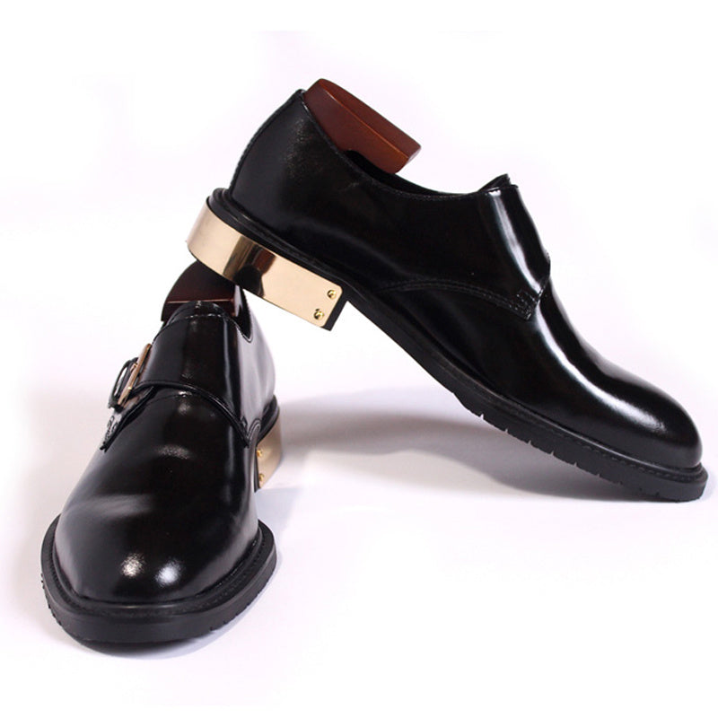 Classic Gentleman Metal Heel Leather Shoes