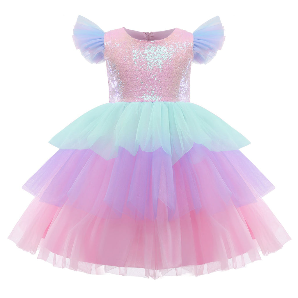 Mesh Sequin Dress For Children