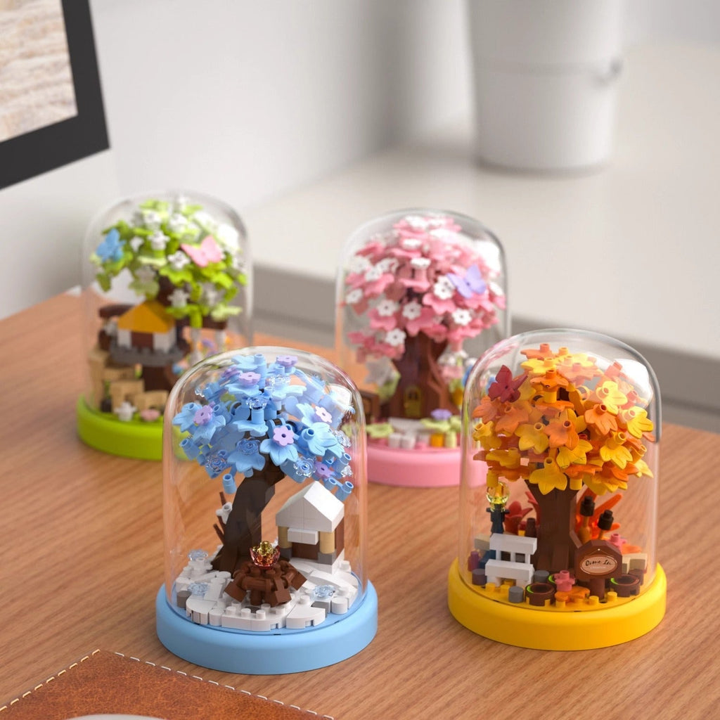 Building Block Bouquet Cherry Blossom Tree House Arbor Day Micro Particles