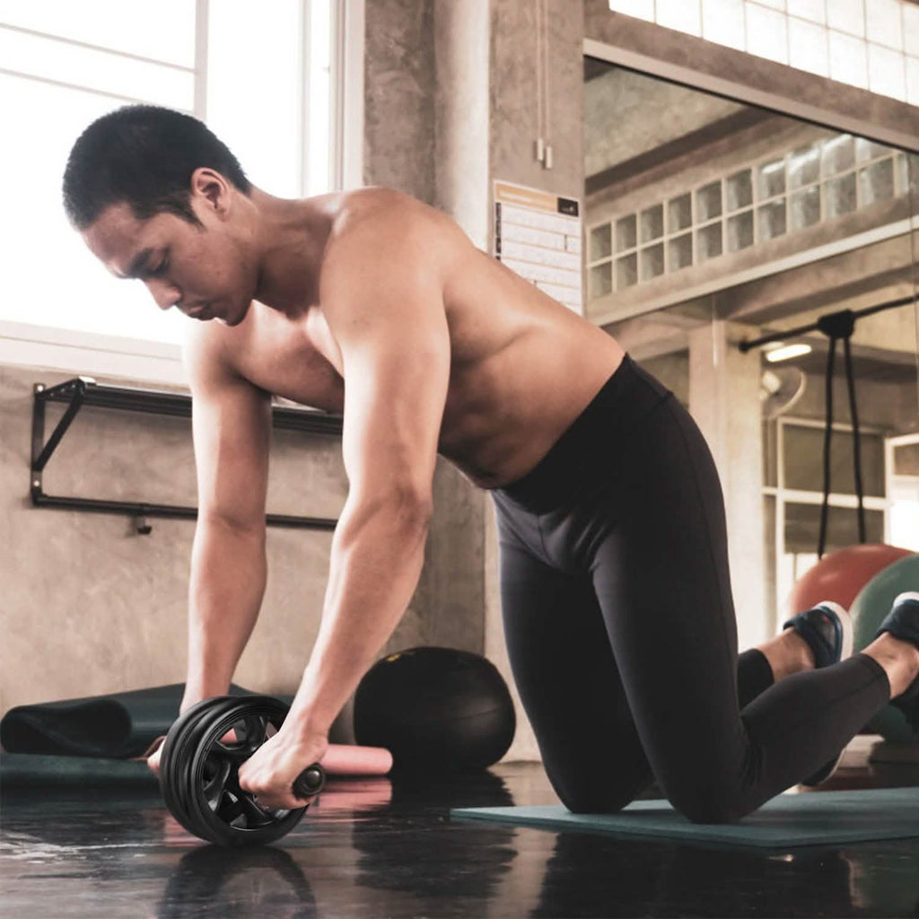 Ab Roller Wheel Fitness Exercise with Knee Pads